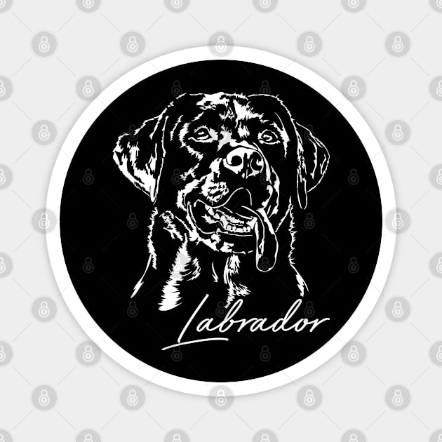 Funny Labrador Retriever dog portrait lab mom Magnet by wilsigns